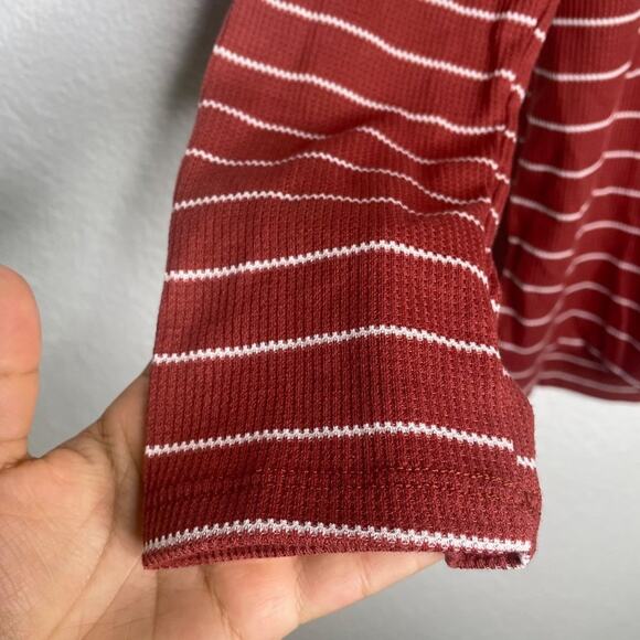 White Birch Womens Top Size M Burnt Orange Striped V-Neck Long Sleeve - Picture 10 of 16
